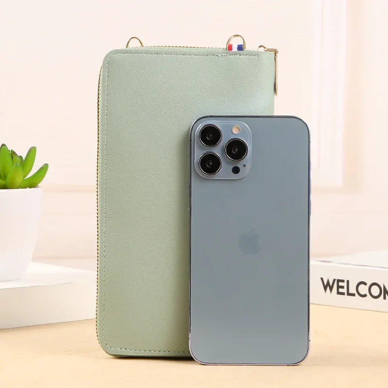 Tracolla Elegante porta 1 Carta Gradata o Telefono, portafogli incorporato