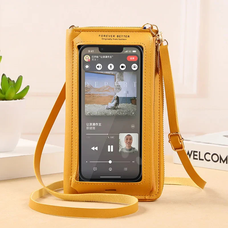Tracolla Elegante porta 1 Carta Gradata o Telefono, portafogli incorporato